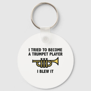 Trumpet Player Keychain