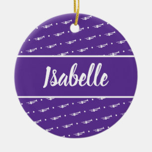 Trumpet Player Musician Gift Custom Personalized Ceramic Ornament