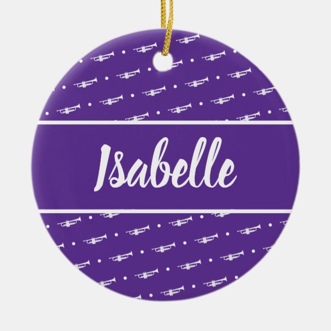 Trumpet Player Musician Gift Custom Personalized Ceramic Ornament (Front)