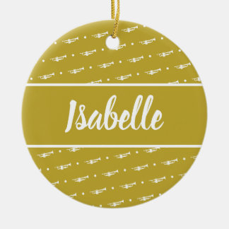 Trumpet Player Musician Gift Personalized Custom Ceramic Ornament