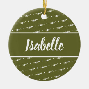 Trumpet Player Musician Gift Personalized Custom Ceramic Ornament