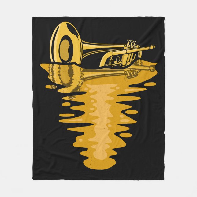 Trumpet Player Musician Marching Band Trumpeter Fleece Blanket (Front)