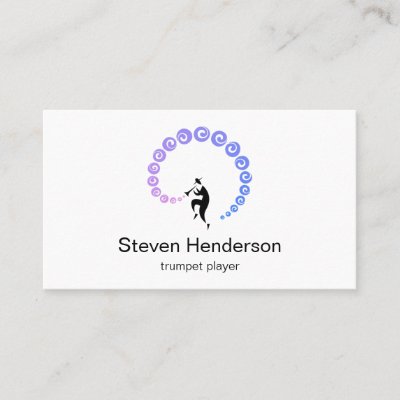 Trumpet Player Musician Minimalist Business Card