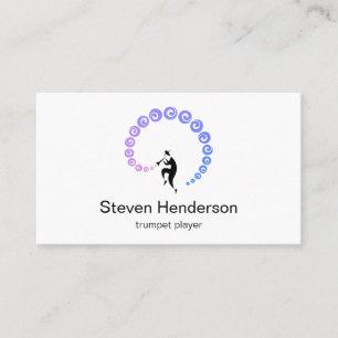 Trumpet Player Musician Minimalist Business Card