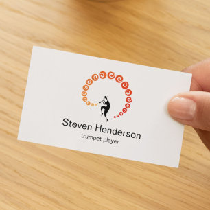 Trumpet Player Musician Minimalist Business Card