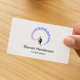 Trumpet Player Musician Minimalist Business Card
