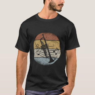 Trumpet Player Orchestra Musician Notes Retro Trum T-Shirt