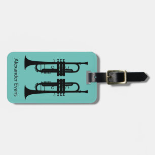 Trumpet Player Personalize Luggage Tag