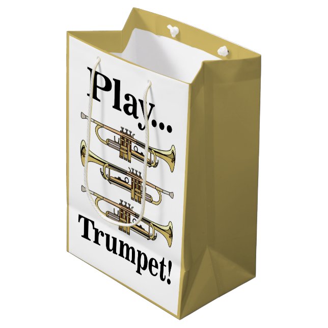 Trumpet Player Trumpeter Musician Medium Gift Bag (Front Angled)