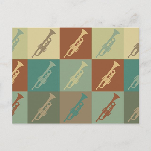 Trumpet Pop Art Postcard (Front)