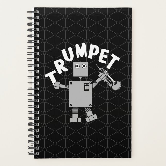 Trumpet Robot White Text Planner (Front)