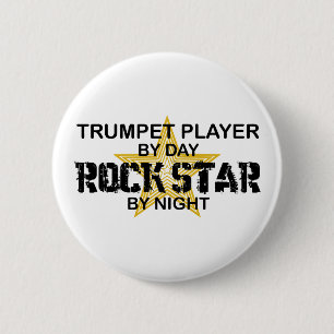 Trumpet Rock Star by Night 2 Inch Round Button