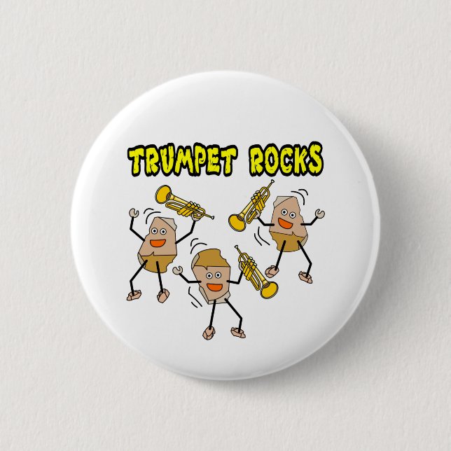 Trumpet Rocks 2 Inch Round Button (Front)
