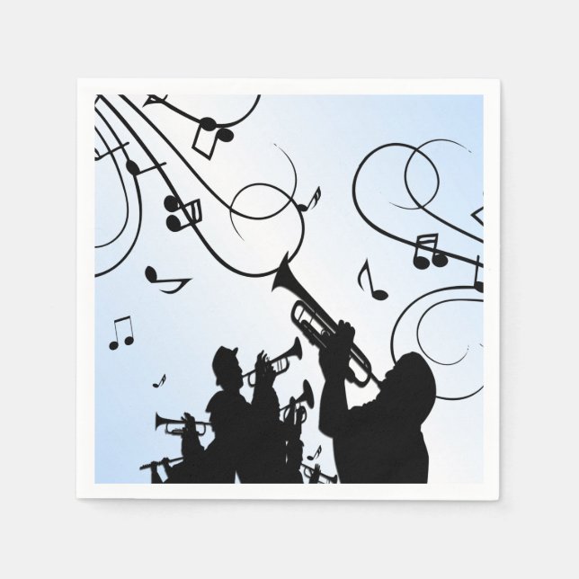 Trumpet Section Blue Music Napkin (Front)