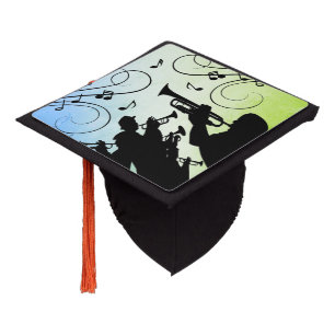 Trumpet Section Green Music Graduation Cap Topper
