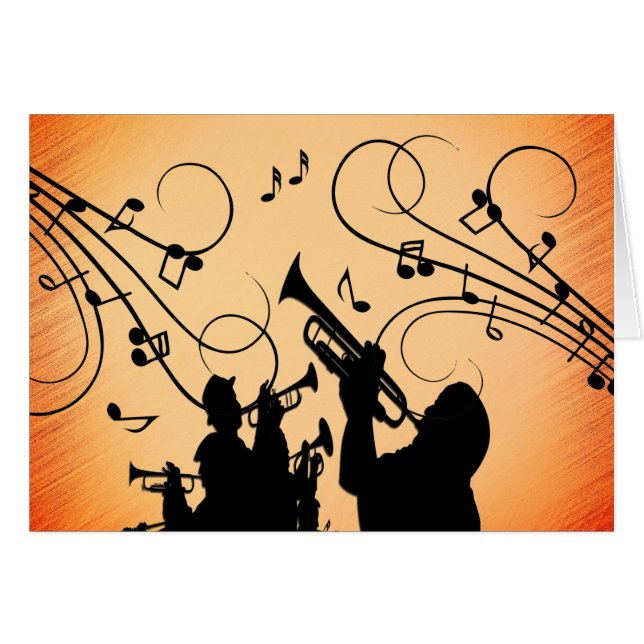 Trumpet Section Jazz Music Orange Rust (Front Horizontal)