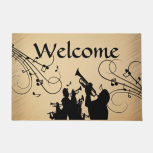 Trumpet Section Rustic Music Doormat