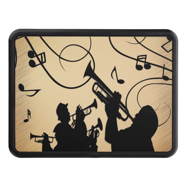 Trumpet Section Rustic Music Trailer Hitch Cover (Front)