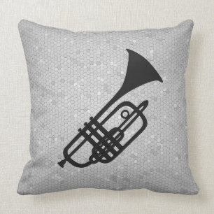 Trumpet silhouette pillow
