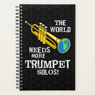 Trumpet Solos White Text Planner
