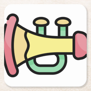 trumpet square paper coaster