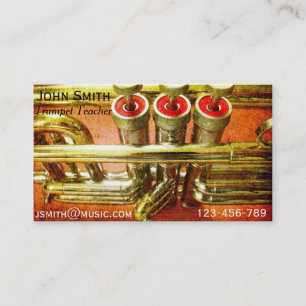 Trumpet teacher brass instrument music tutor business card