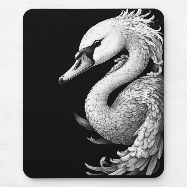 "Trumpet the Swan" Portrait Mouse Pad (Front)