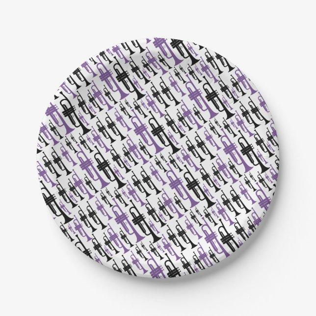 Trumpet Themed Paper Plate (Front)