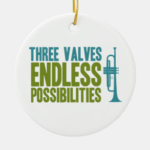 Trumpet Three Valves Endless Possibilities Music Ceramic Ornament