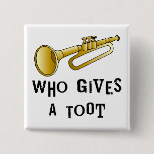 Trumpet Toot 2 Inch Square Button