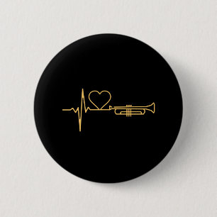 Trumpet - Trumpet Heartbeat Gift 2 Inch Round Button