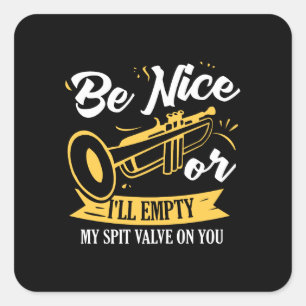 Trumpet Trumpet Player Gift Funny Trumpet Square Sticker