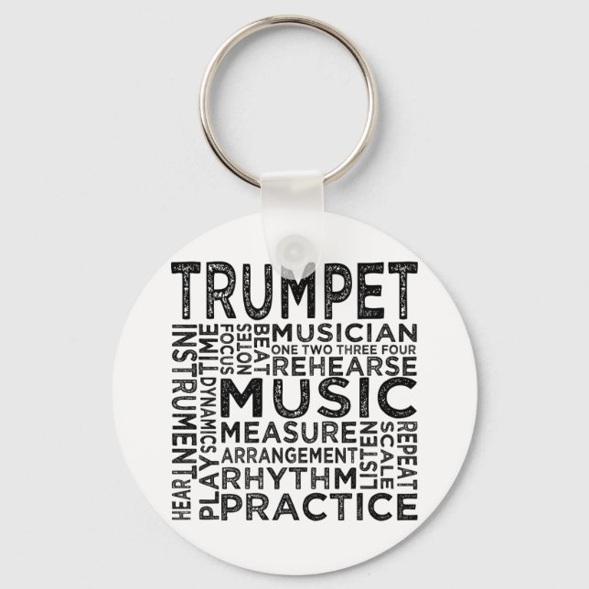 Trumpet Typography Keychain (Front)