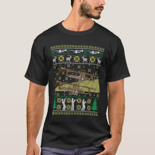 Trumpet Ugly Christmas Music Holiday Band Geek Xma T-Shirt
