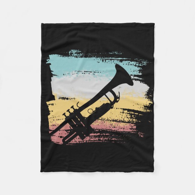 Trumpet Vintage Fleece Blanket (Front)