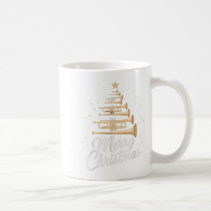 Trumpet Xmas Tree Trumpets Christmas Tree Merry Ch Coffee Mug