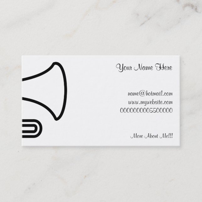 Trumpet, Your Name Here, Business Card (Front)