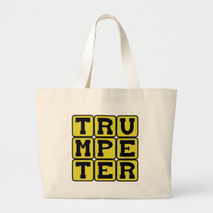Trumpeter, Brass Instrument Musician Large Tote Bag