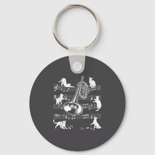 Trumpeter Cats For Cat Loving Trumpet Player  Keychain