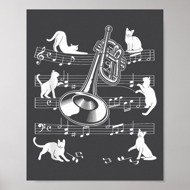 Trumpeter Cats For Cat Loving Trumpet Player  Poster (Front)