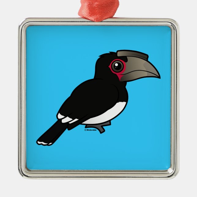 Trumpeter Hornbill Metal Ornament (Front)