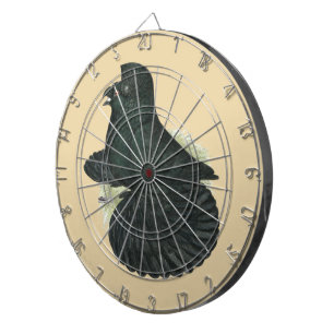 Trumpeter Pigeon Black Dartboard