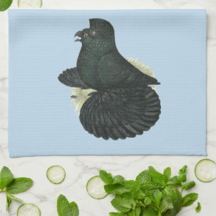 Trumpeter Pigeon Black Kitchen Towel