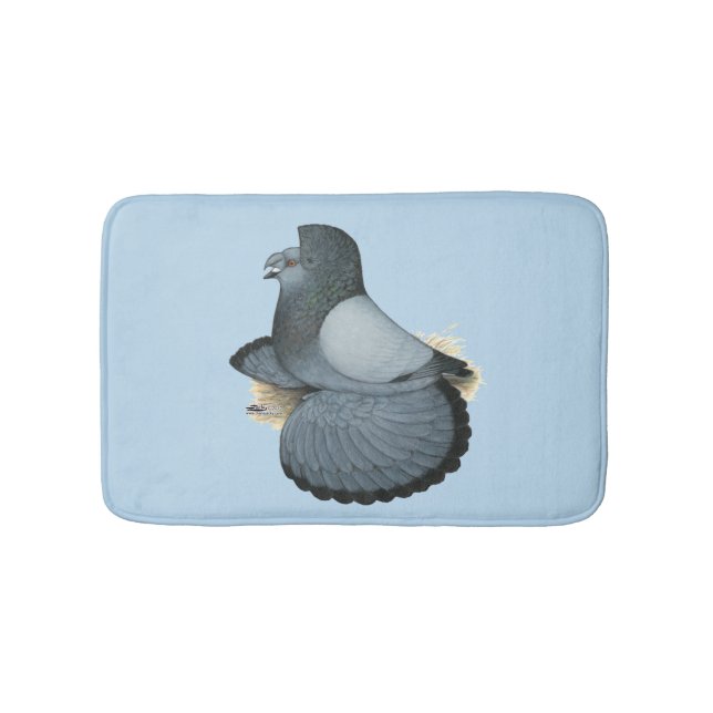 Trumpeter Pigeon Blue Barless Bath Mat (Front)