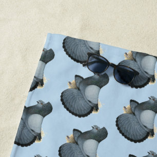 Trumpeter Pigeon Blue Barless Beach Towel