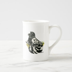 Trumpeter Pigeon Dark Splash Bone China Mug