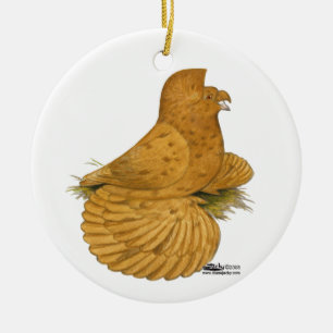 Trumpeter Pigeon Deroy Ceramic Ornament