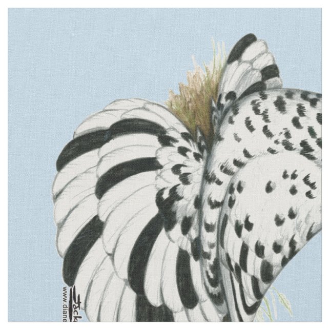 Trumpeter Pigeon Light Splash Fabric (Close Up)