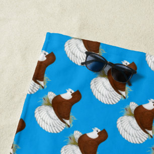 Trumpeter Pigeon Red Baldhead Beach Towel