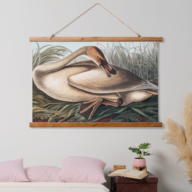 Trumpeter Swan by John James Audubon Hanging Tapestry (Bedroom)